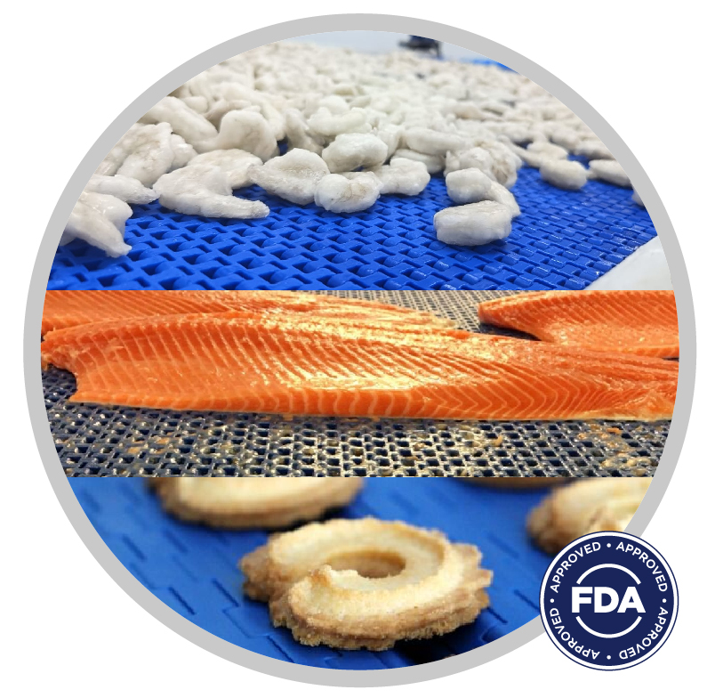 bandas transportadoras modulares fda bandas modulares grado alimenticio - molinaro